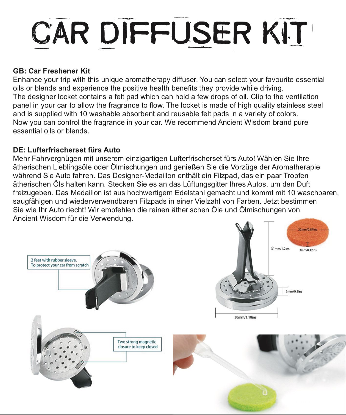 Car Diffuser Kit - Lotus Buddha- 30mm - Image 8