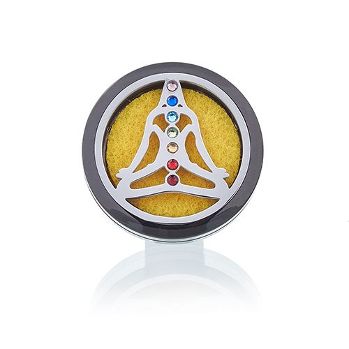 Car Diffuser Kit - Pewter Yoga Chakra - 30mm - Image 2
