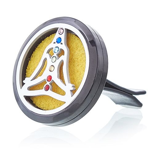Car Diffuser Kit - Pewter Yoga Chakra - 30mm - Image 3
